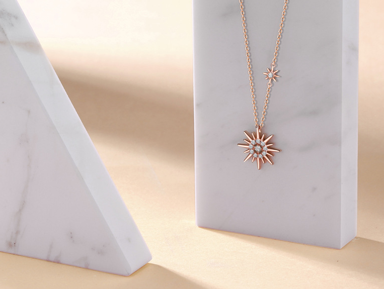 Silver Sun Pendant Necklace