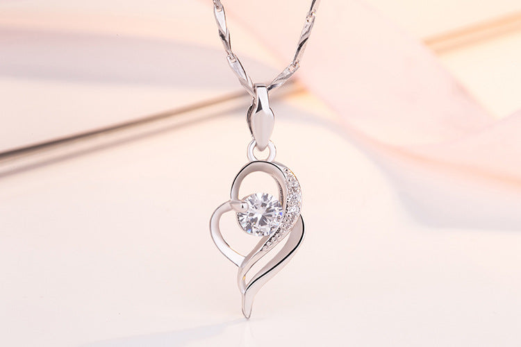 Silver Zircon Pendant Necklace