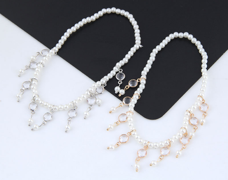 Pearl Tassel Anklet and Pearl Anklet