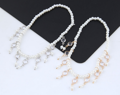 Pearl Tassel Anklet and Pearl Anklet