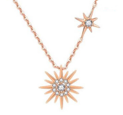 Silver Sun Pendant Necklace