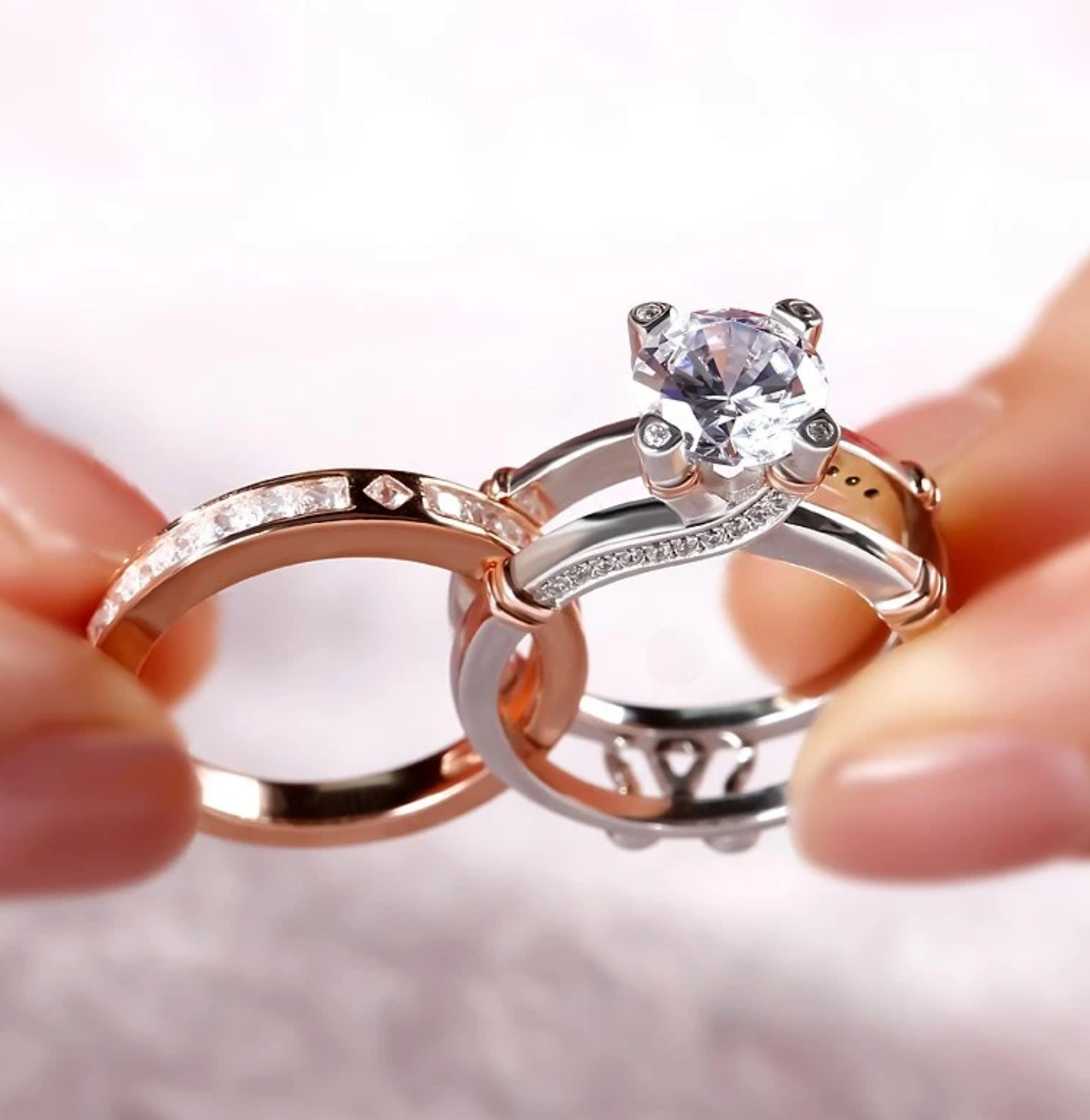 Pure Silver Engagement Ring