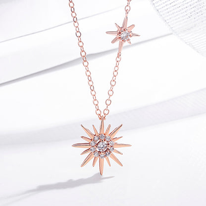 Silver Sun Pendant Necklace