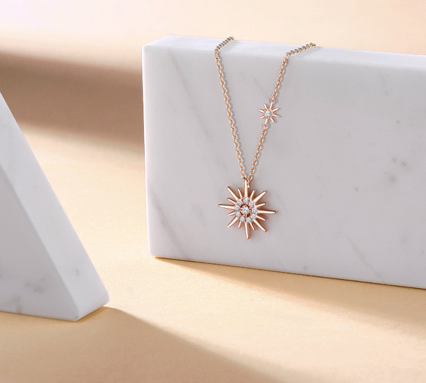 Silver Sun Pendant Necklace