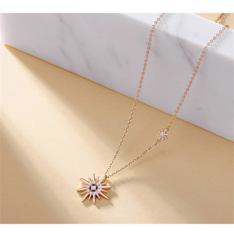Silver Sun Pendant Necklace