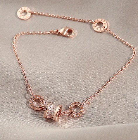 Titanium Steel Zircon Flower Bracelet