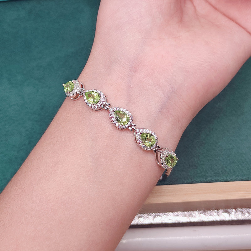 Natural Olivine Crystal Bracelet