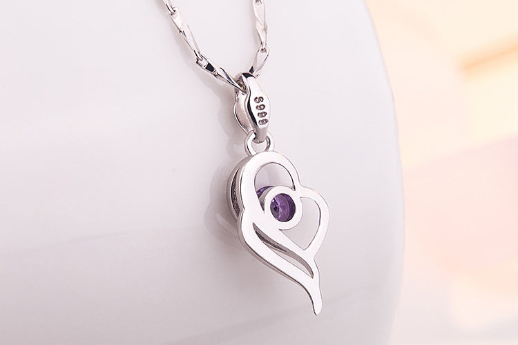 Silver Zircon Pendant Necklace