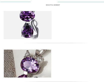 Silver Cat Pendant Necklace