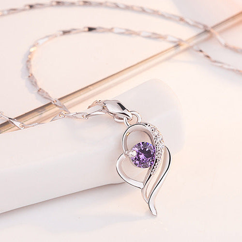 Silver Zircon Pendant Necklace