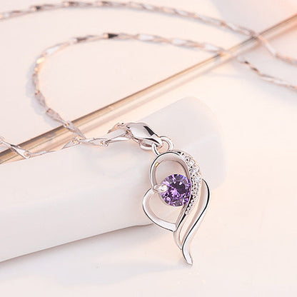 Silver Zircon Pendant Necklace