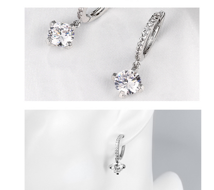 Zircon & Diamond Stud Earrings