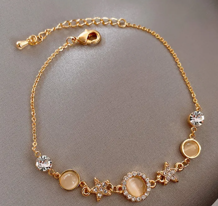 Titanium Steel Zircon Flower Bracelet
