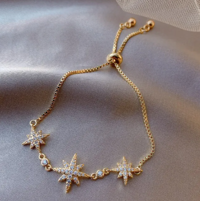 Titanium Steel Zircon Flower Bracelet