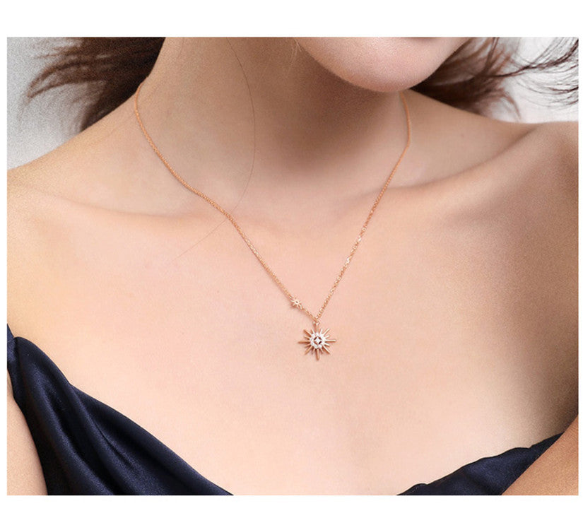 Silver Sun Pendant Necklace