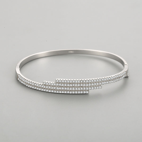 Fashion Line S925 Silver Bracelet main view in sterling silver.