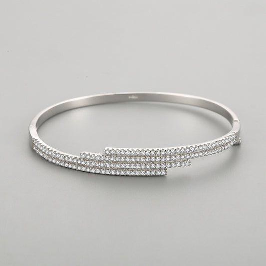Fashion Line S925 Silver Bracelet main view in sterling silver.