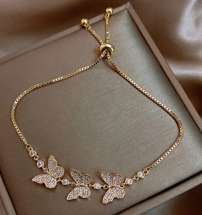 Titanium Steel Zircon Flower Bracelet