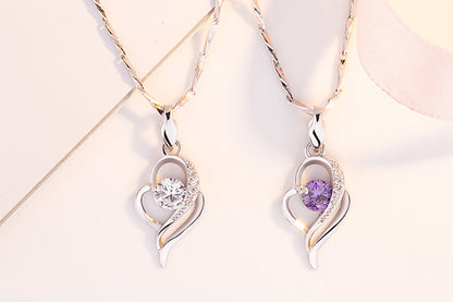 Silver Zircon Pendant Necklace